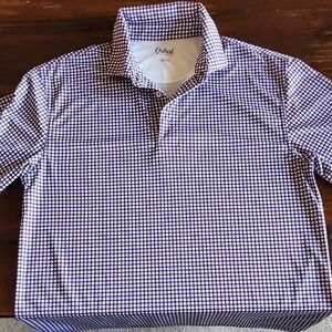 Oxford Men's Purple and White Checkered Shirt